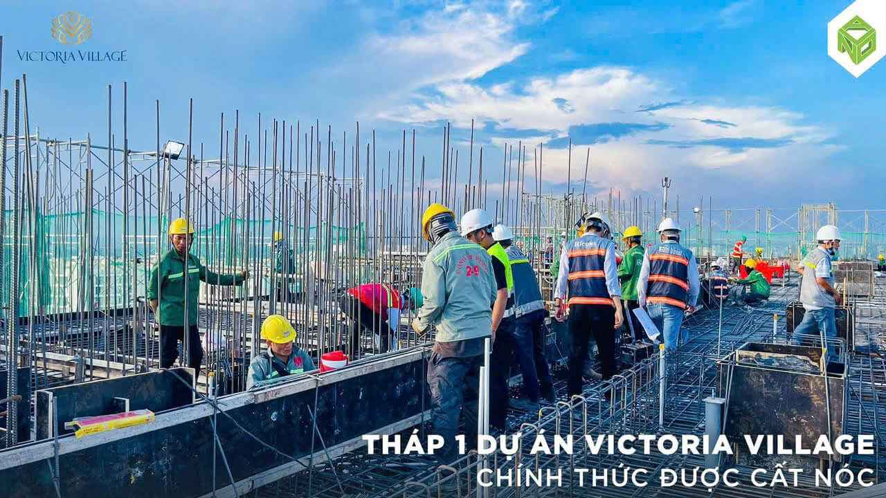 cất nóc Tháp VTV 1 Victoria Village